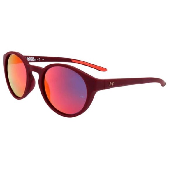 UNDER ARMOUR Sunglasses Infinity Matte Cardinal Burgundy Frame Mirrored Lens NEW - Picture 2 of 8